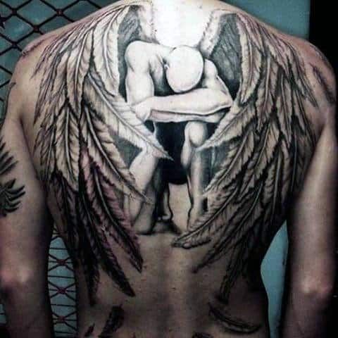 Guardian Angel Back Tattoo 1