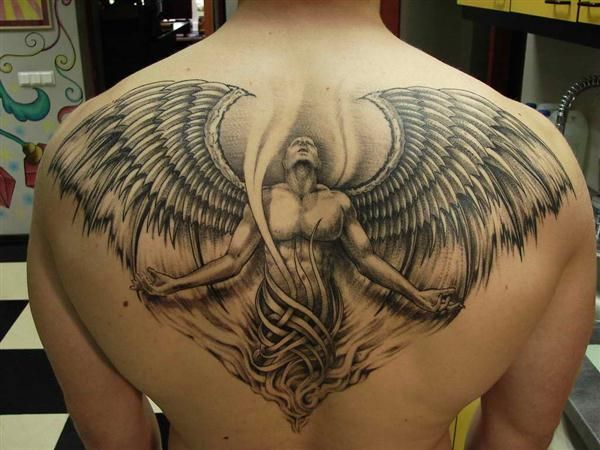 Guardian Angel Back Tattoo 2
