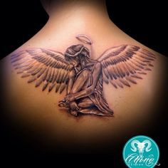 Guardian Angel Back Tattoo 3