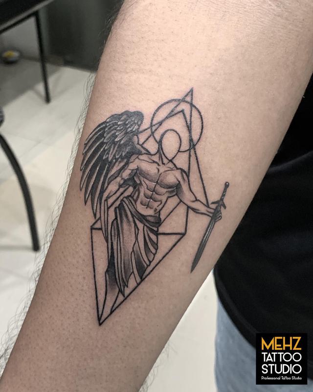 Men 1hrs Tribal Guardian Angel Tattoo 4500