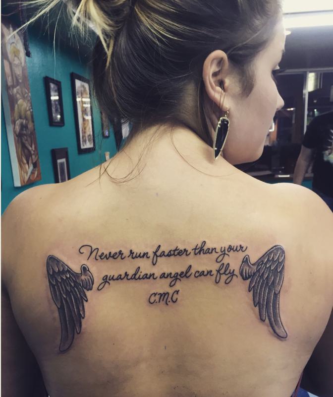Guardian Angel Quote Tattoo 3