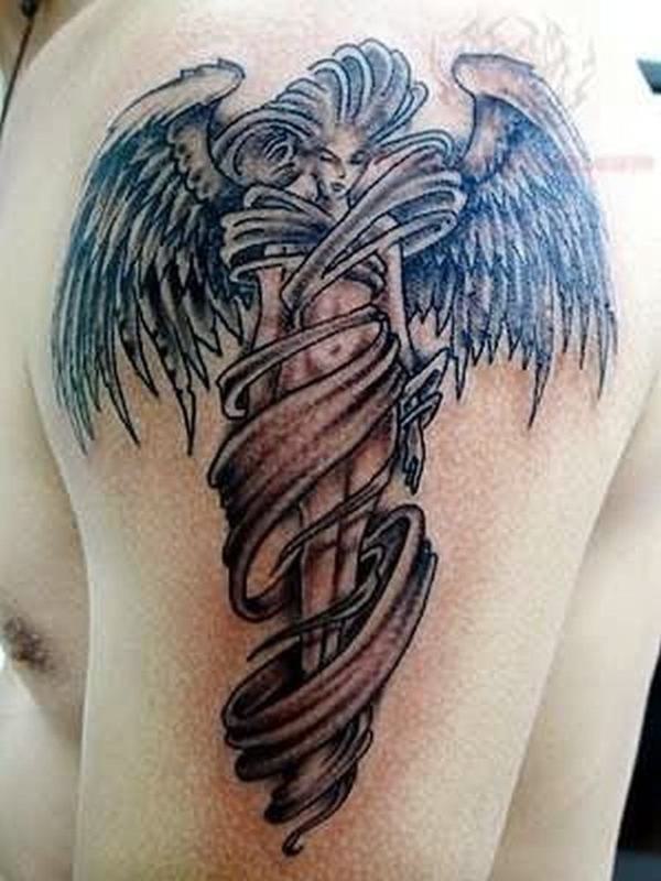 Guardian Angel Sleeve Tattoos 3