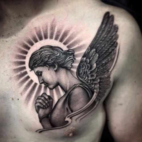 Guardian Angel Tattoo Chest 2