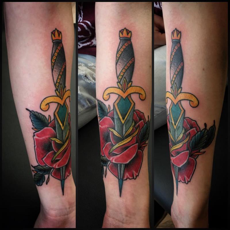 Hand & Dagger Tattoo 2