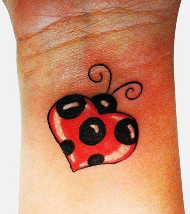 Heart Ladybug Tattoo 1