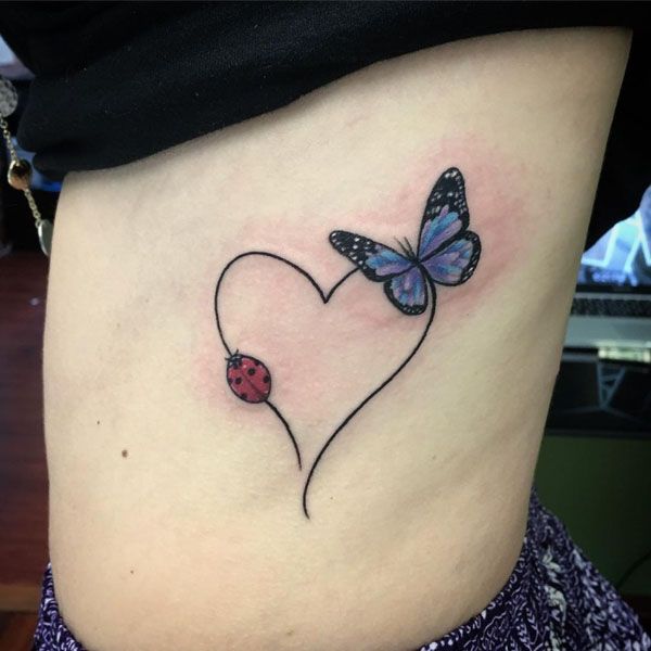 Heart Ladybug Tattoo 3