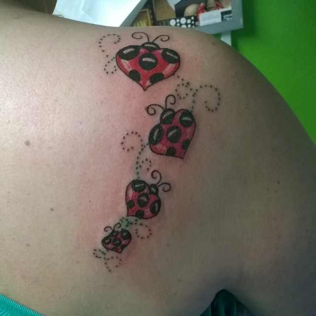 Heart Ladybug Tattoo 4