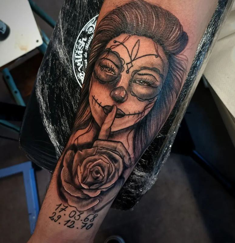 La Catrina Santa Muerte Tattoo 4