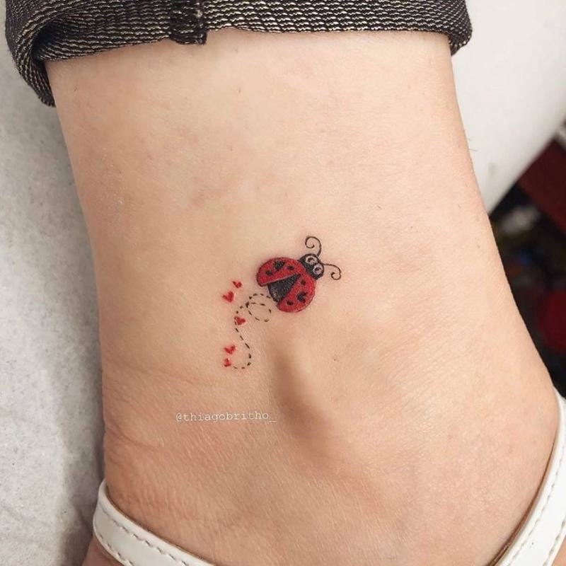 Ladybug Ankle Tattoo 1