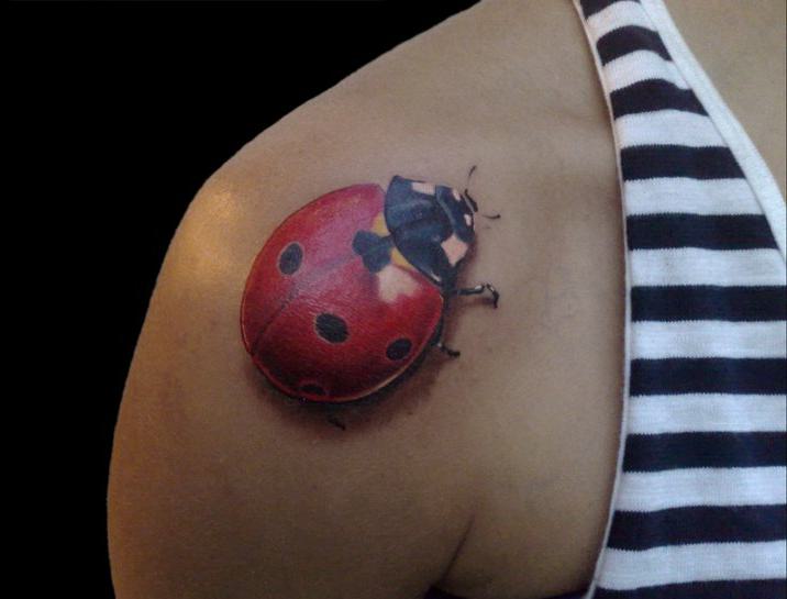 Ladybug Shoulder Tattoo 2