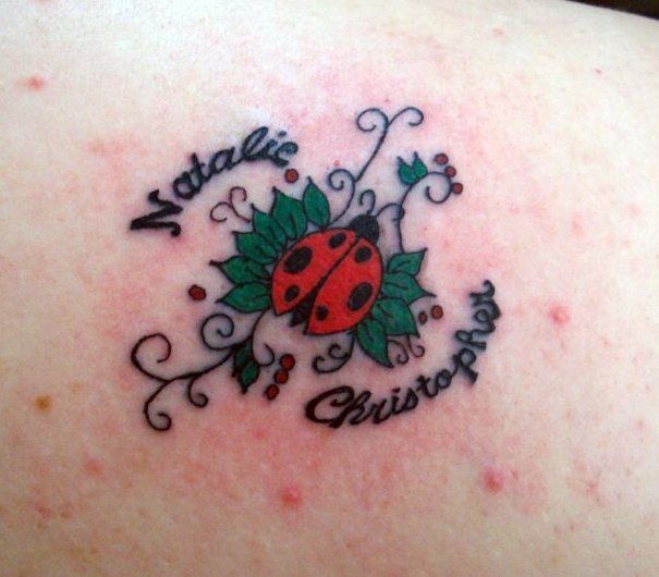 Ladybug Tattoo with Name 1