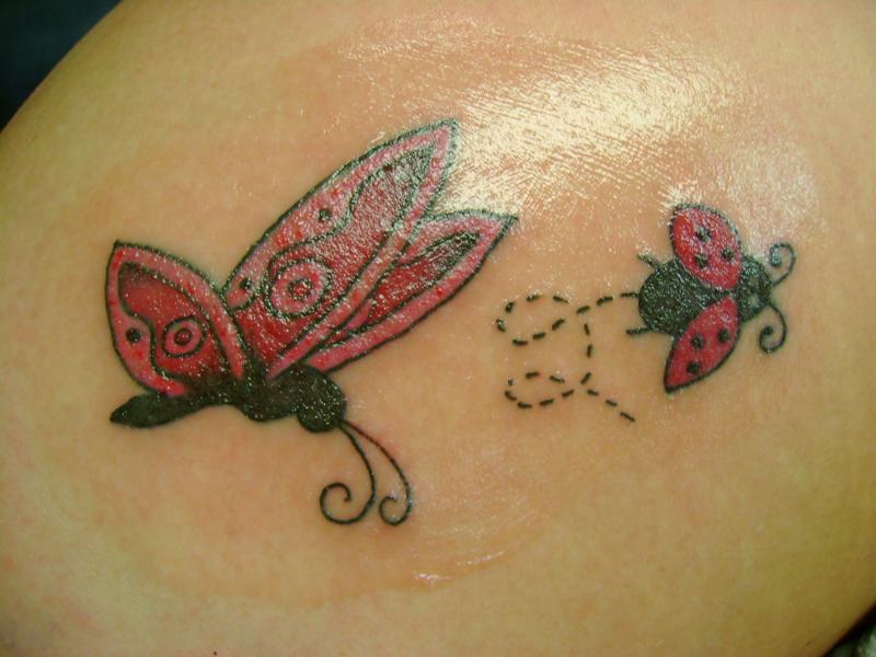 Ladybug and Butterfly Tattoo 1