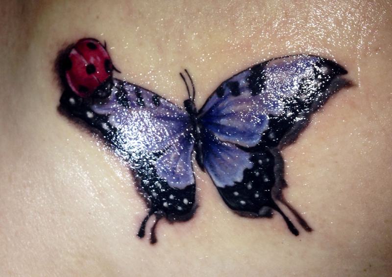 Ladybug and Butterfly Tattoo 2