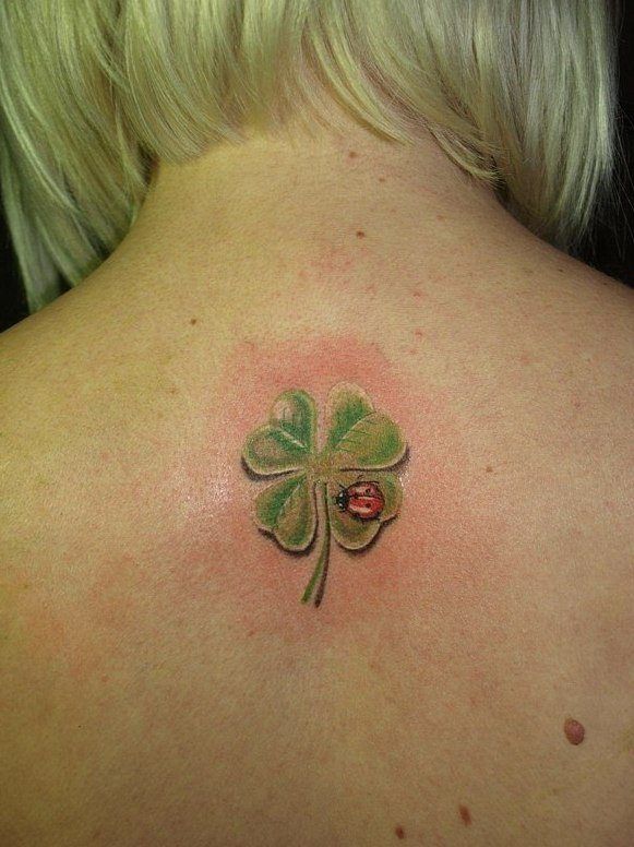 Ladybug on Leaf Tattoo 3