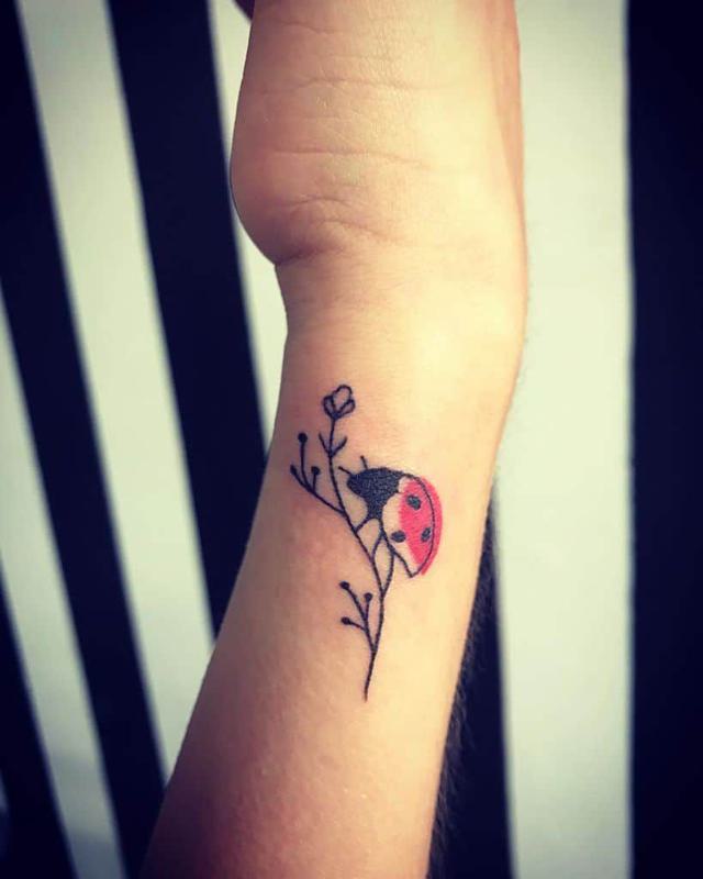 Ladybug Tattoo on Wrist 2