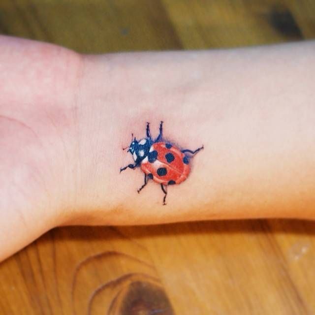 Ladybug Tattoo on Wrist 3