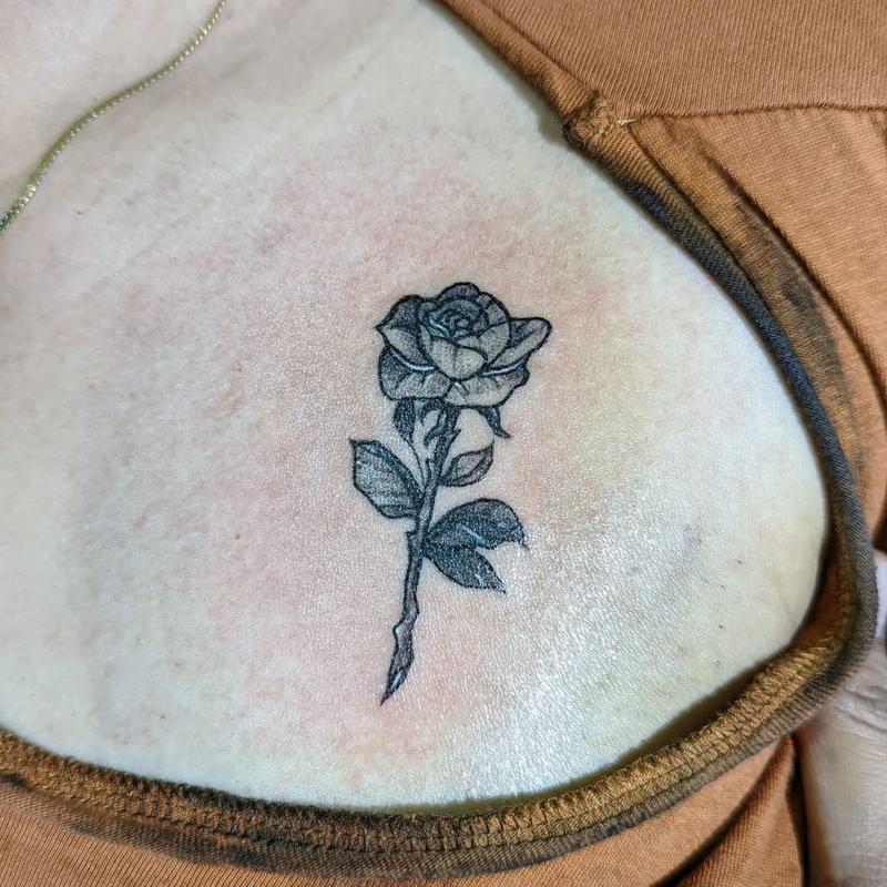 Minimalist Black Rose Tattoo 1