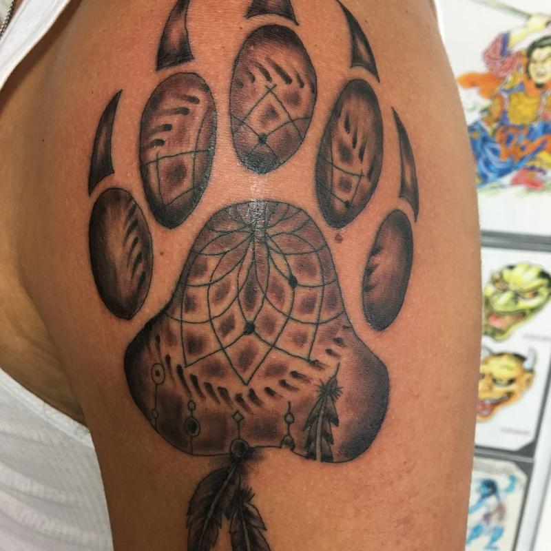 Native American Bear Paw Tattoo 1