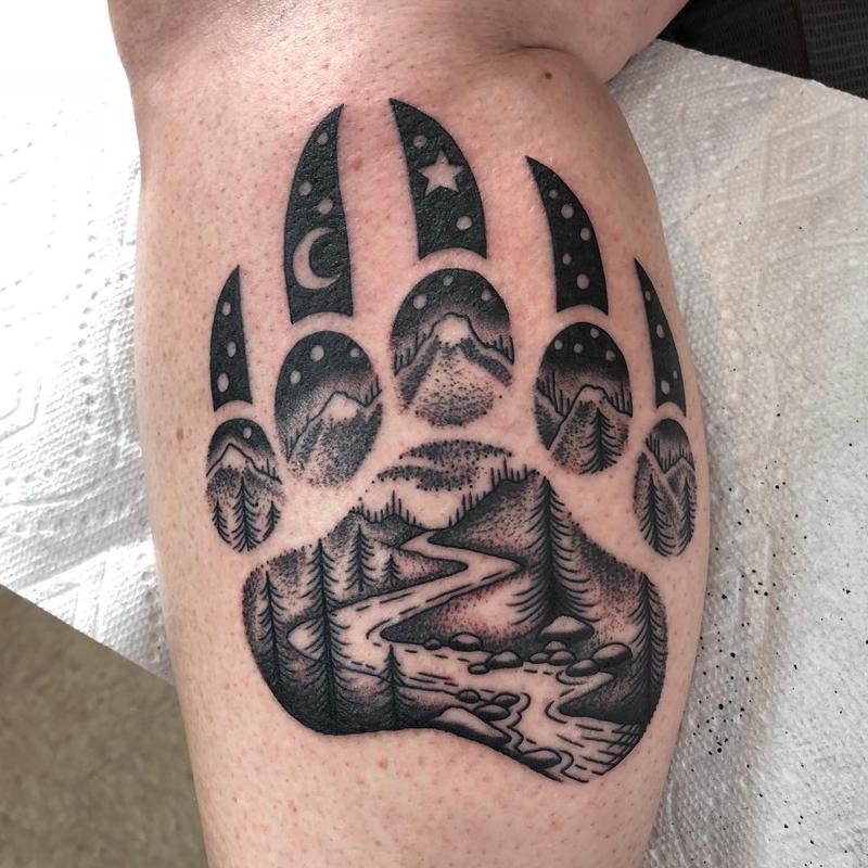 Native American Bear Paw Tattoo 2