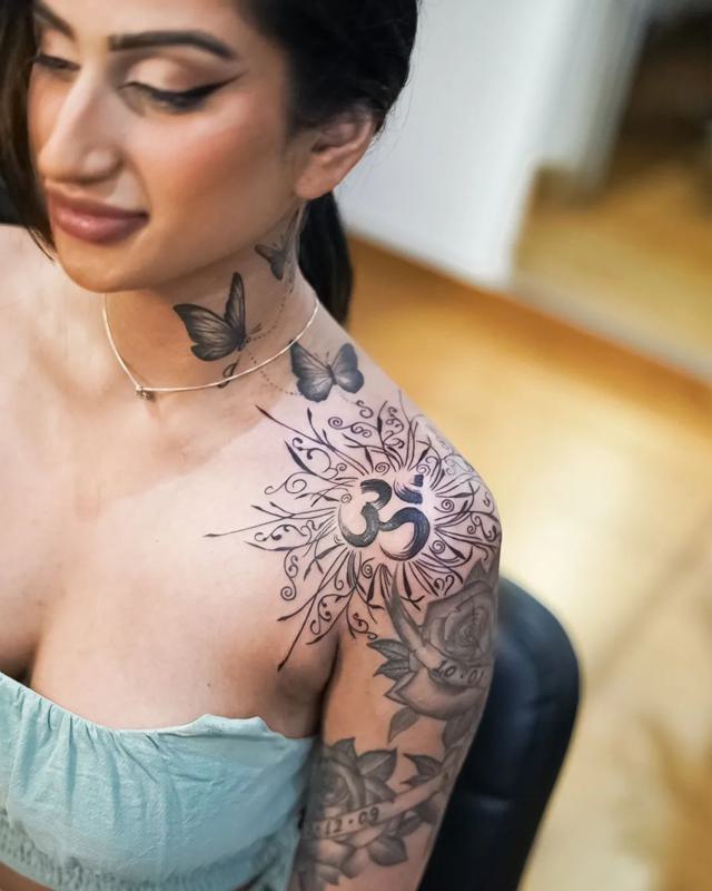Neck and Shoulder Tattoo 1