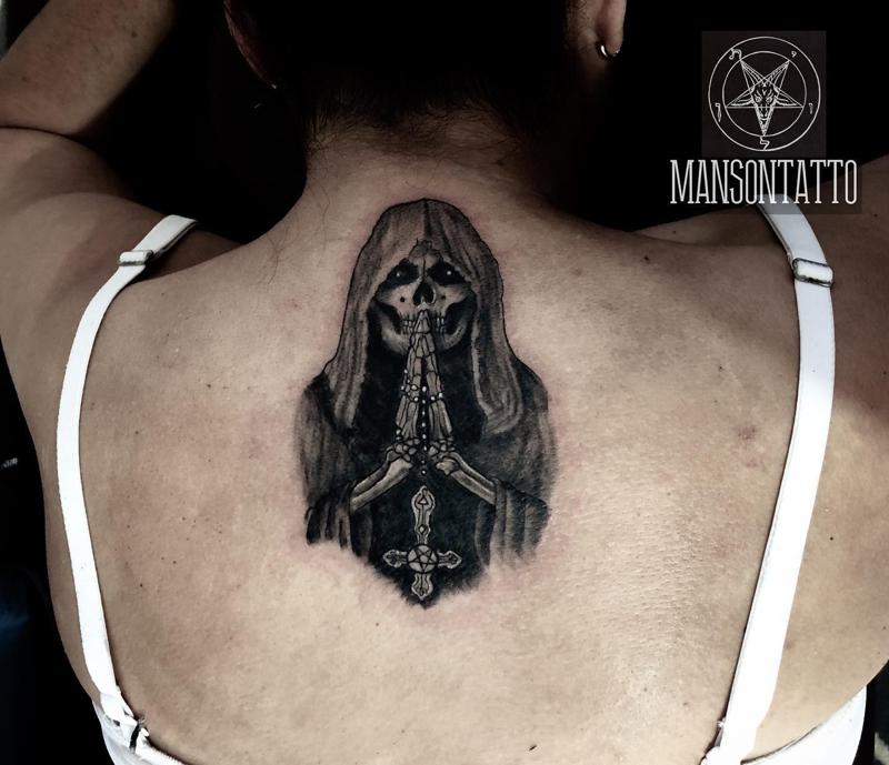 Praying Hands Santa Muerte Tattoo 1