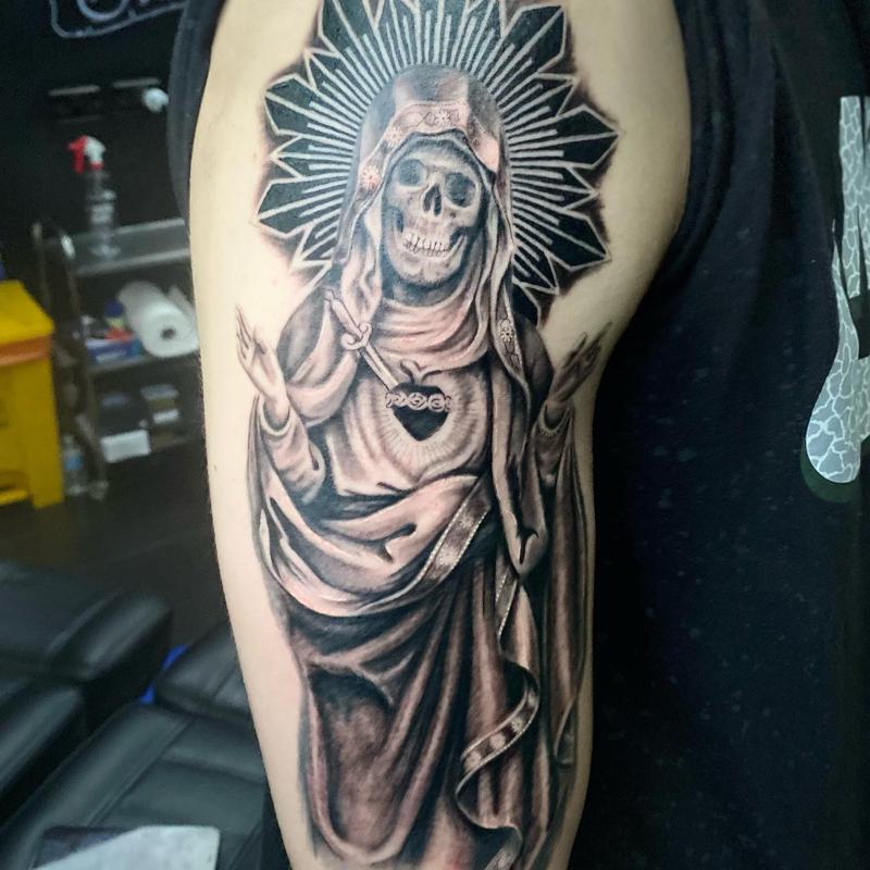 Praying Hands Santa Muerte Tattoo 4