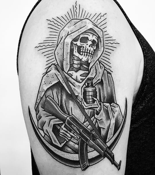 Santa Muerte Tattoo Sleeve 3