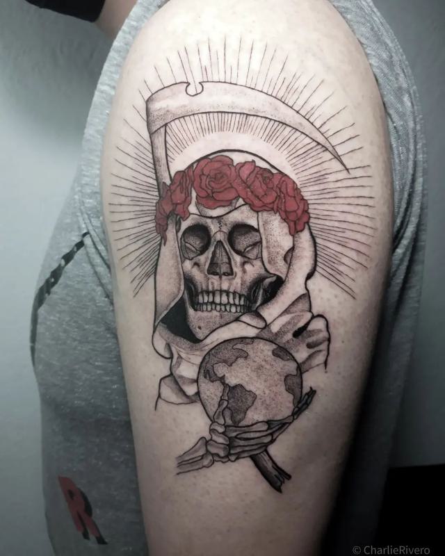 Santa Muerte Tattoo Sleeve 5