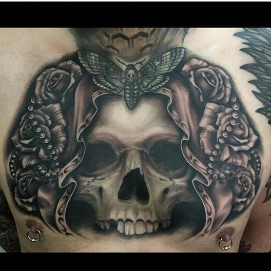 Santa Muerte Tattoo on Chest 1