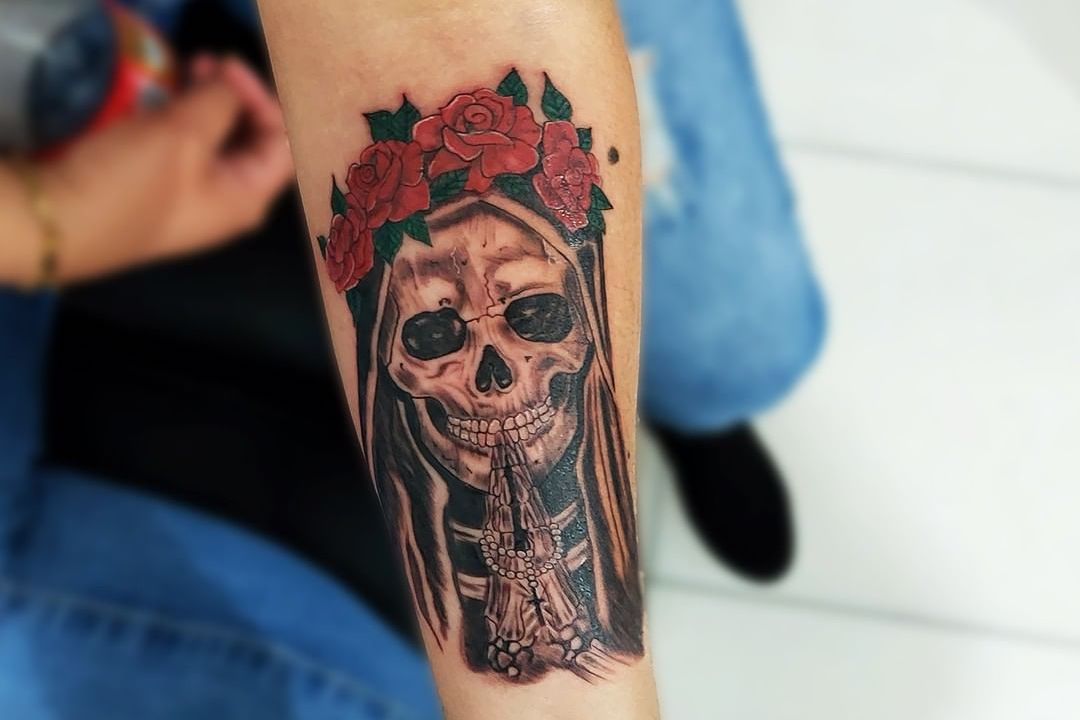 Santa Muerte Tattoo Images Browse 1381 Stock Photos  Vectors Free  Download with Trial  Shutterstock