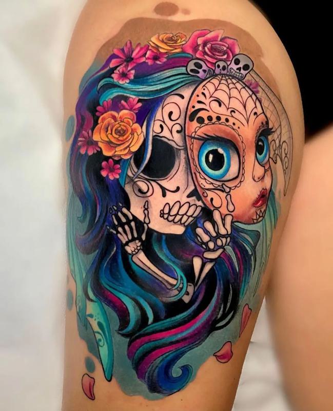 Santa Muerte Tattoos for Females 3