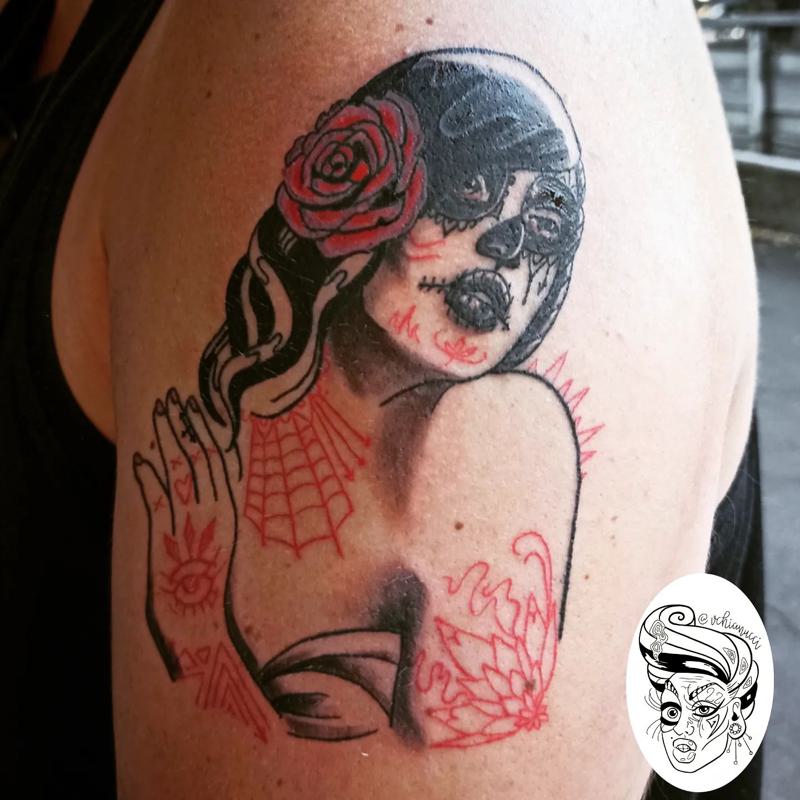 Santa Muerte Tattoos for Females 5