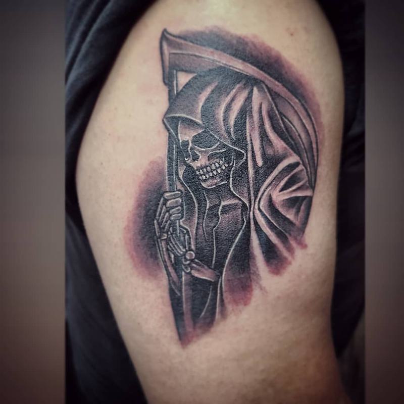 Shaded Santa Muerte Tattoos 1