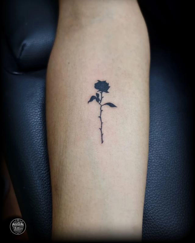 Simple Black Rose Tattoo 1