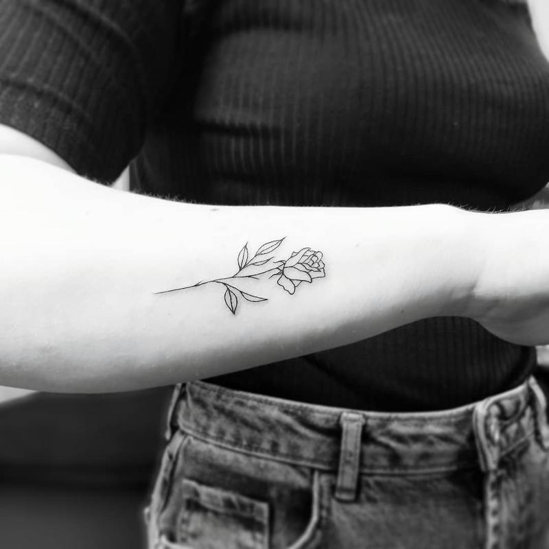 Simple Black Rose Tattoo 4