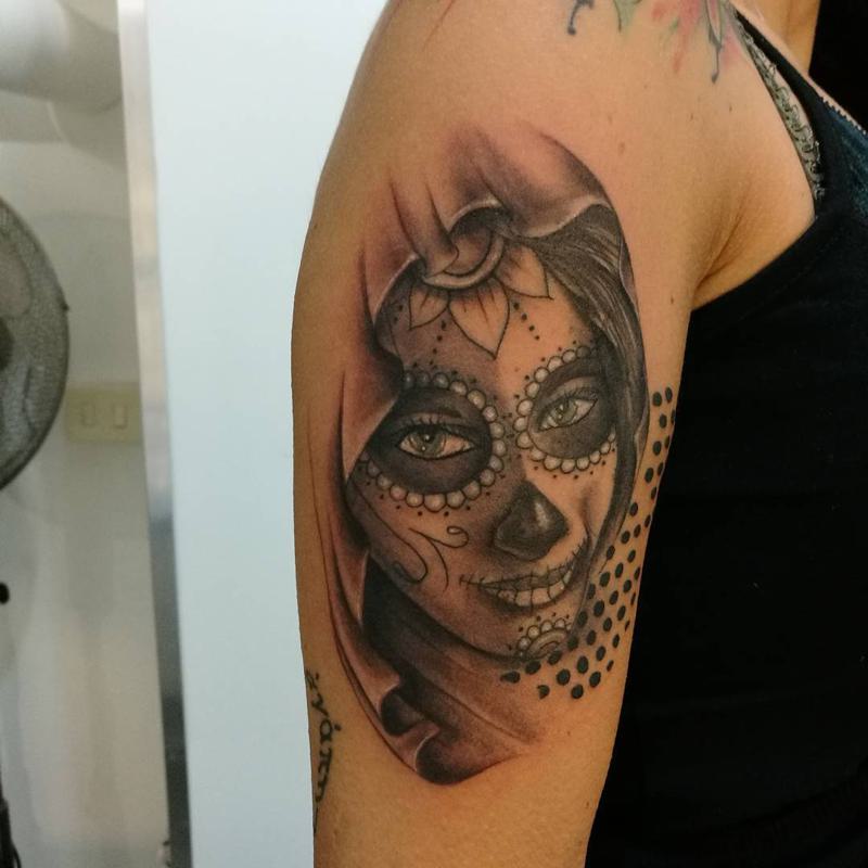 Simple Santa Muerte Tattoo 3