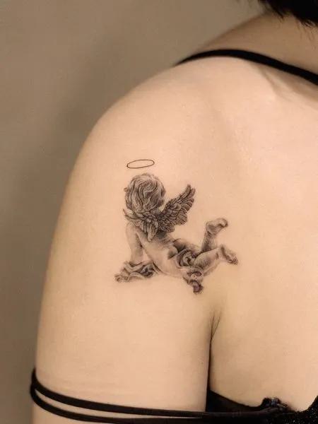 Small Angel Tattoos for Females 3