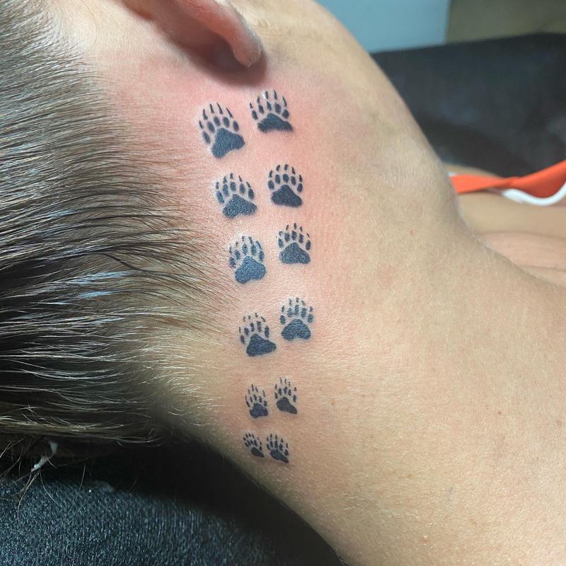 Small Bear Paw Tattoo 1