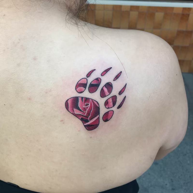 Small Bear Paw Tattoo 2