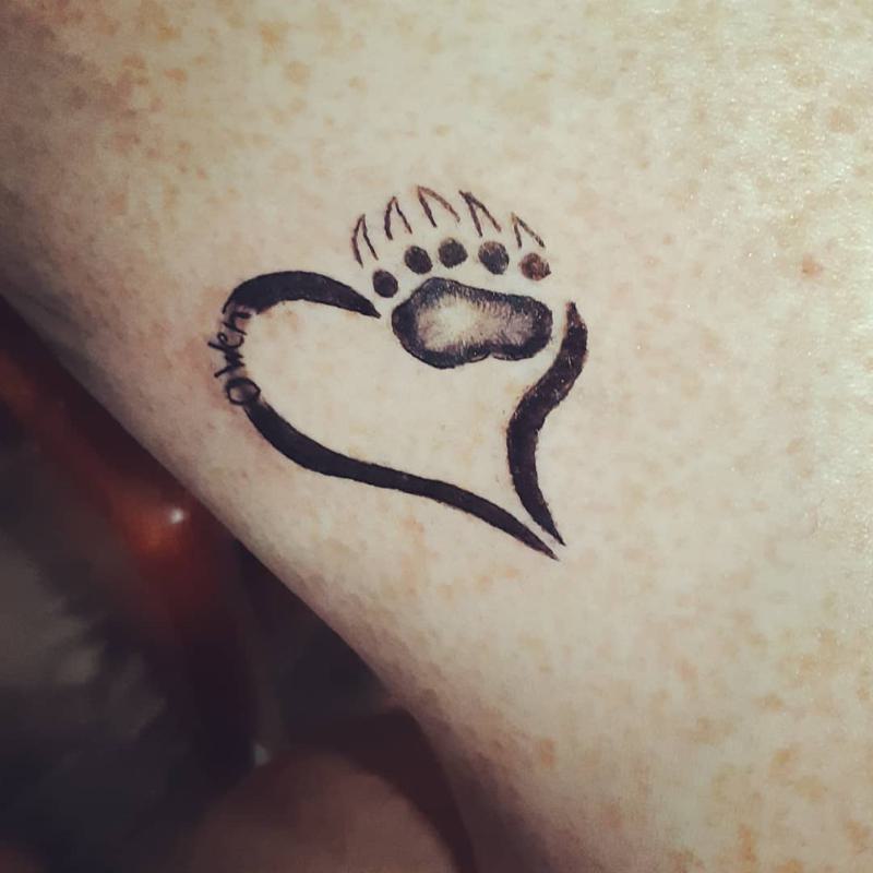 Small Bear Paw Tattoo 3