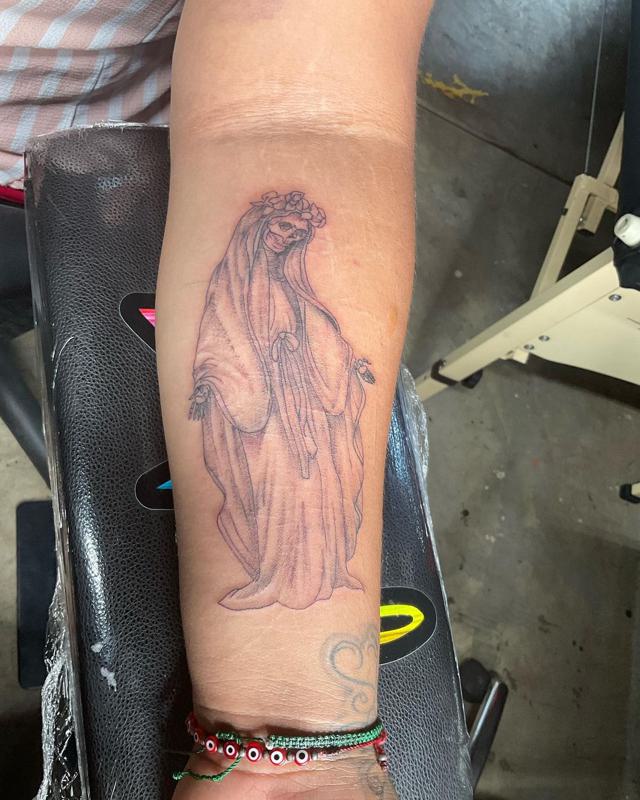 Small Santa Muerte Tattoo 3