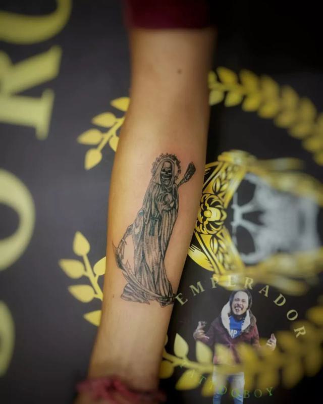 Small Santa Muerte Tattoo 4