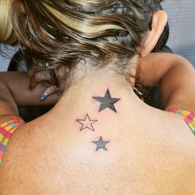 Star Tattoo Back of Neck 1