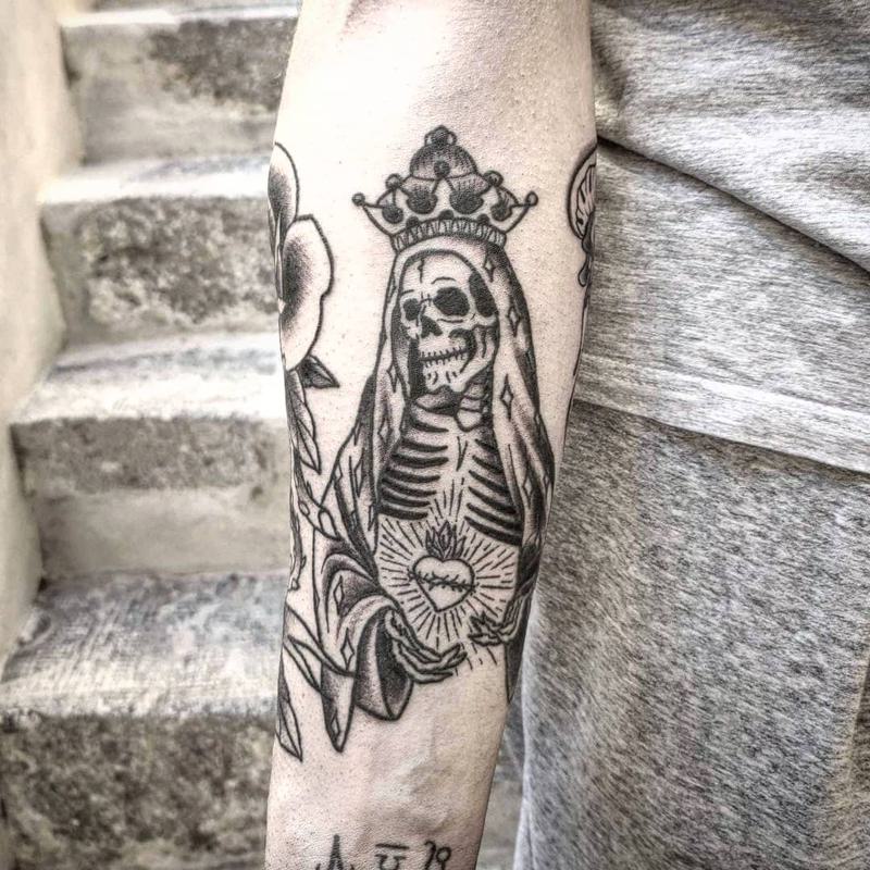 Traditional Santa Muerte Tattoo 3