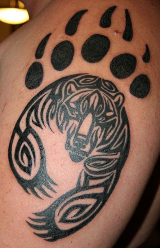 Tribal Bear Paw Tattoo 1