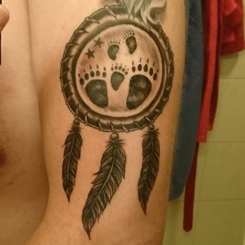 Tribal Bear Paw Tattoo 4