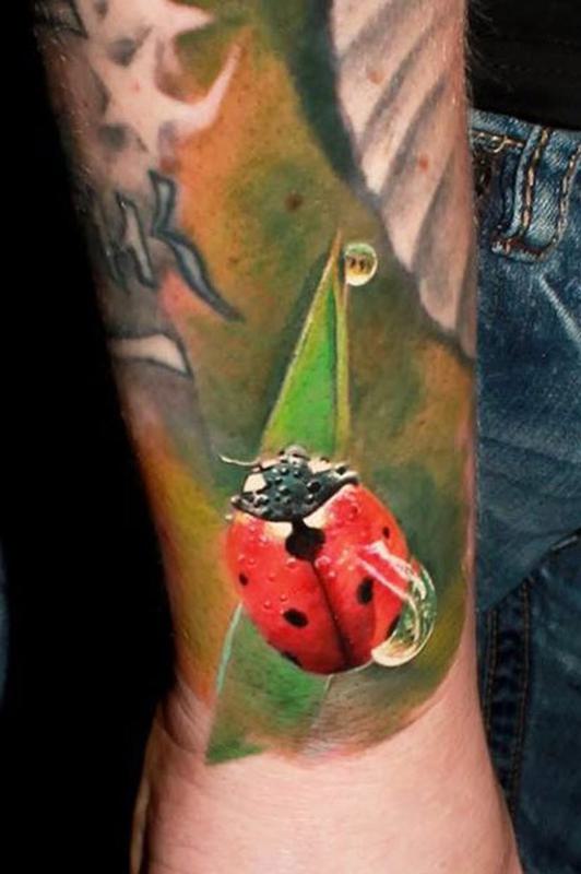 Watercolor Ladybug Tattoo 1